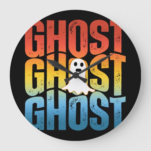 HALLOWEEN GHOST GHOST GHOST GROßE WANDUHR (Vorderseite)