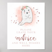 Halloween Ghost Girl Babyduschenratgeber Zeichen Poster (Vorne)