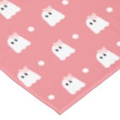 Halloween Ghost Girl Muster Geburtstagspink Tischdecke (Schrägansicht)