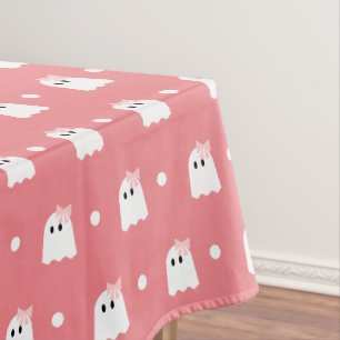 Halloween Ghost Girl Muster Geburtstagspink Tischdecke