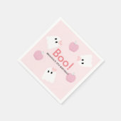 Halloween Ghost GIrl & Pumpkin Niedlich Pink Serviette (Ecke)