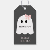 Halloween Ghost Girl Pumpkin Pink Geburtstag Geschenkanhänger (Rückseite)