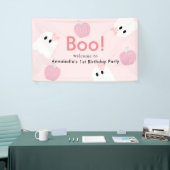Halloween Ghost Girl Pumpkin Pink Geburtstag Willk Banner (Messeveranstaltung)