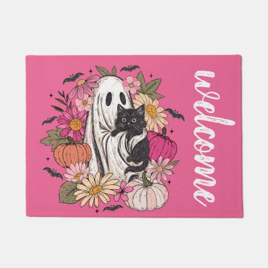 Halloween Ghost Girly Fußmatte (Vorderseite)