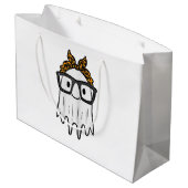 Halloween Ghost Glasses Niedlich Große Geschenktüte (Rückseite Schrägansicht)
