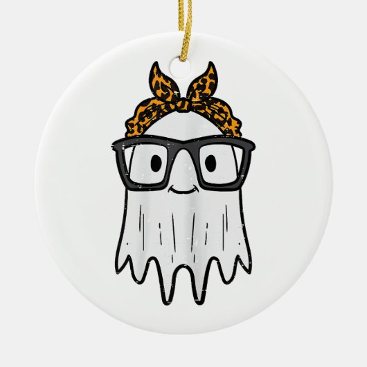 Halloween Ghost Glasses Niedlich Keramik Ornament (Vorne)