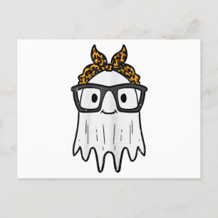 Halloween Ghost Glasses Niedlich Postkarte