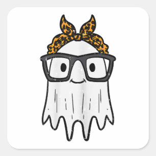 Halloween Ghost Glasses Niedlich Quadratischer Aufkleber