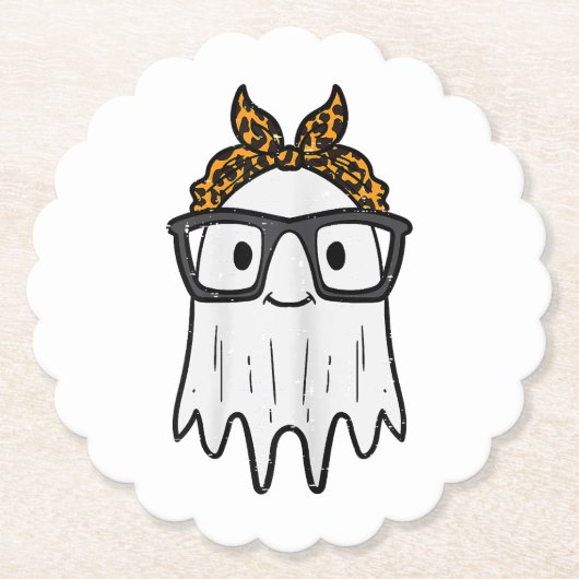 Halloween Ghost Glasses Niedlich Untersetzer (Vorderseite)
