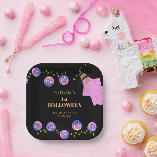 Halloween Ghost Gollum Black Baby Dusche Party Pappteller (Party)