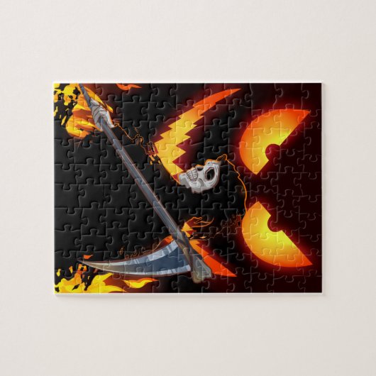 Halloween Ghost Grim Sensenmann Flame Puzzle (Horizontal)