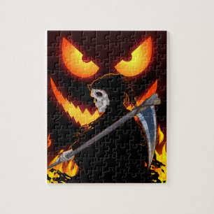 Halloween Ghost Grim Sensenmann Flame Puzzle