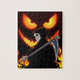 Halloween Ghost Grim Sensenmann Flame Puzzle