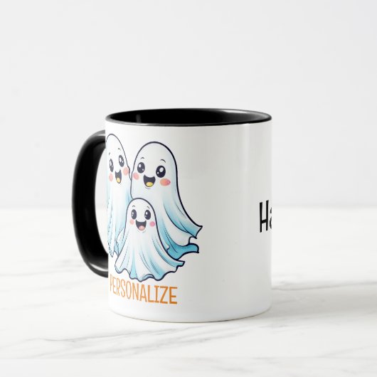 Halloween Ghost Group Tasse (Vorderseite Links)