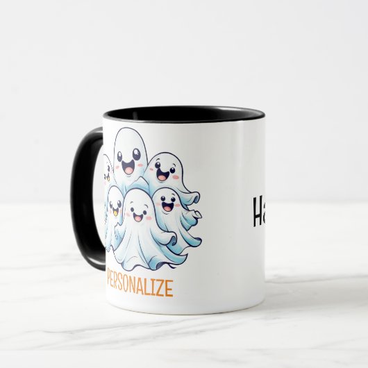 Halloween Ghost Group Tasse (Vorderseite Links)