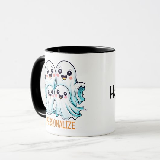 Halloween Ghost Group Tasse (Vorderseite Links)