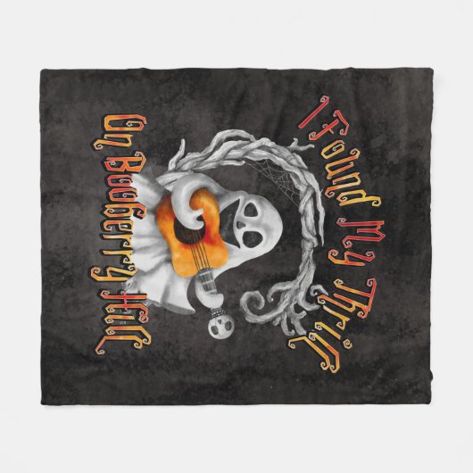 Halloween Ghost Guitar Booberry Hill Fleecedecke (Vorderseite (Horizontal))