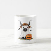 Halloween Ghost Highland Cow PNG Kaffeetasse (Mittel)