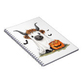 Halloween Ghost Highland Cow PNG Notizblock (Rechte Seite)