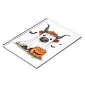Halloween Ghost Highland Cow PNG Notizblock (Linke Seite)