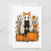 Halloween Ghost Holding Black Cat Save The Date (Rückseite)
