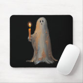 Halloween Ghost Holding Candle Spooky Mousepad (Mit Mouse)