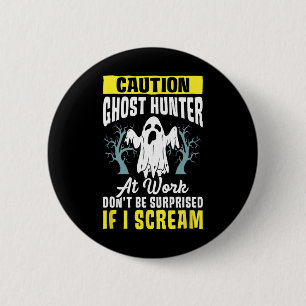 Halloween Ghost Hunter Arbeit Paranormal Ghost Hun Button