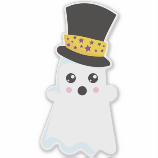 Halloween, Ghost, Hut, Boo, Trick oder Trete Aufkleber (Vorderseite)