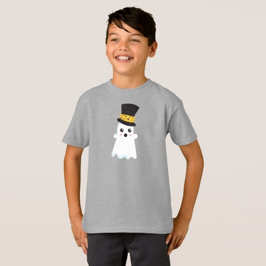 Halloween, Ghost, Hut, Boo, Trick oder Trete T-Shirt (Vorne ganz)
