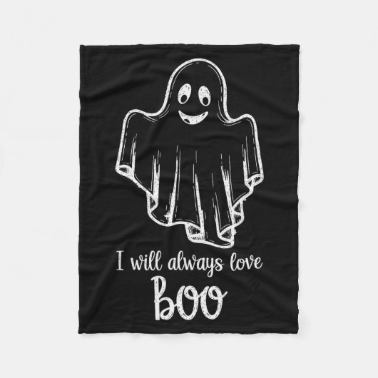 Halloween Ghost I Will Always Love Boo Fleecedecke (Vorderseite)