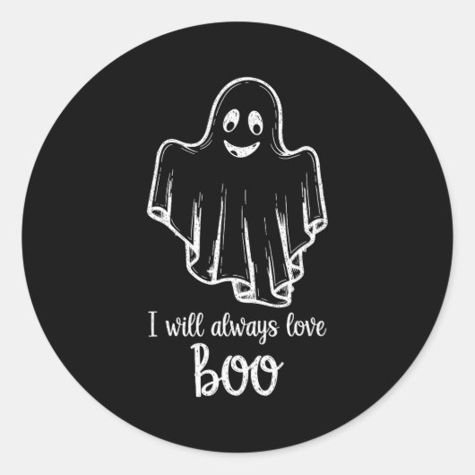 Halloween Ghost I Will Always Love Boo Runder Aufkleber (Vorderseite)