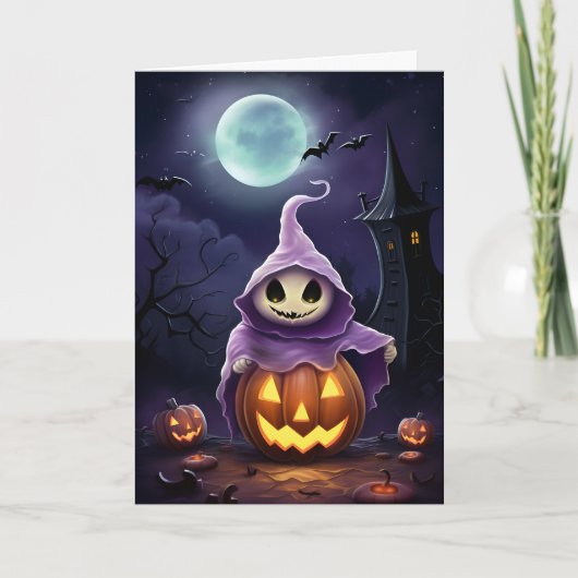 Halloween Ghost Illustration Karte (Vorderseite)