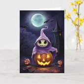 Halloween Ghost Illustration Karte (Gelbe Blume)