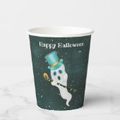 Halloween-Ghost in Albernem Gesichtsausdruck Pappbecher (Rückseite)