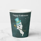 Halloween-Ghost in Albernem Gesichtsausdruck Pappbecher (Vorderseite)