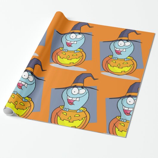 Halloween Ghost in Pumpkin Spooky Hexe Geschenkpapier (Ungerollt)