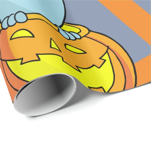 Halloween Ghost in Pumpkin Spooky Hexe Geschenkpapier (Rolleneckpunkt)