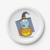 Halloween Ghost in Pumpkin Spooky Hexe Pappteller (Vorderseite)