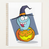 Halloween Ghost in Pumpkin Spooky Hexe Planer (Vorderseite)
