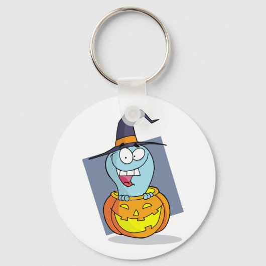 Halloween Ghost in Pumpkin Spooky Hexe Schlüsselanhänger (Rückseite)