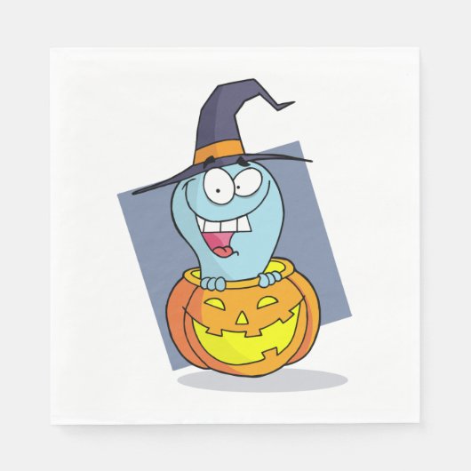 Halloween Ghost in Pumpkin Spooky Hexe Serviette (Vorderseite)