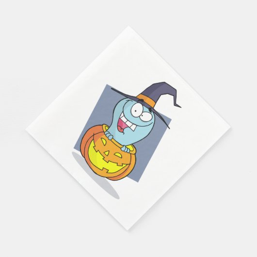 Halloween Ghost in Pumpkin Spooky Hexe Serviette (Ecke)