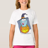 Halloween Ghost in Pumpkin Spooky Hexe T-Shirt (Vorderseite)
