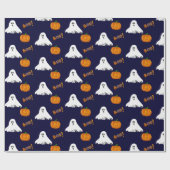Halloween Ghost Jack O' Lantern Pattern Geschenkpapier (Flach)