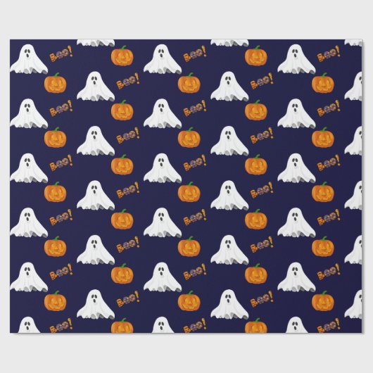 Halloween Ghost Jack O' Lantern Pattern Geschenkpapier (Flach)