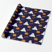 Halloween Ghost Jack O' Lantern Pattern Geschenkpapier (Ungerollt)