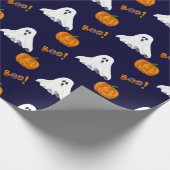 Halloween Ghost Jack O' Lantern Pattern Geschenkpapier (Ecke)