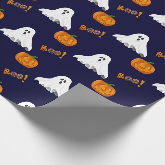 Halloween Ghost Jack O' Lantern Pattern Geschenkpapier (Ecke)