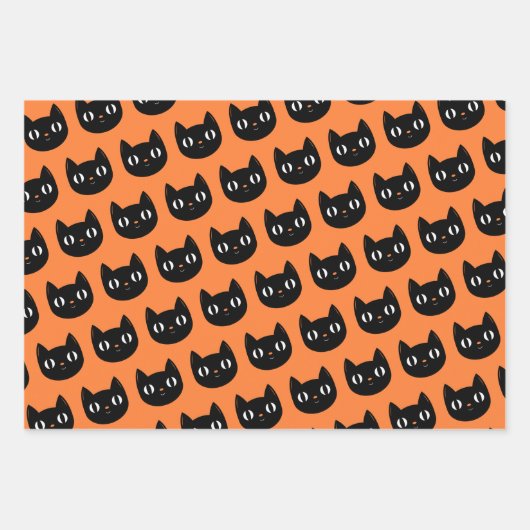 Halloween Ghost, Katze, Spooker Fall Geschenkpapier Set (Vorderseite 3)