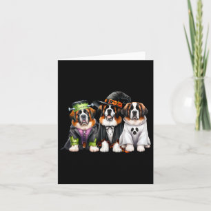 Halloween Ghost Kostüm Hexe Dog Saint Bernard St Karte